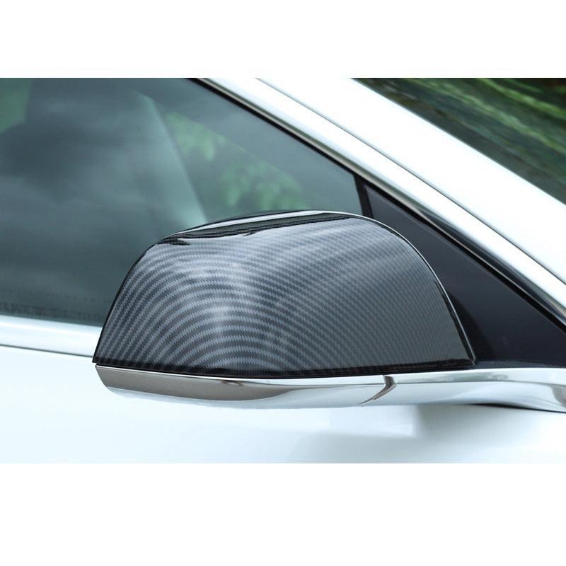 Model 3 Mirrors Cap ABS Matte Black Carbon Fiber (Carbon Fiber Pattern ABS) (1 pair) For Tesla (2017-2024) - Evooor