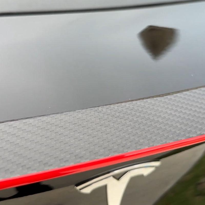 Model Y Real Carbon Fiber Spoiler Wing Red Color for Tesla - Evooor