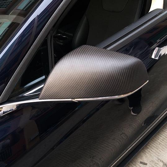Model X [Real Carbon Fiber] Rear View Mirror Covers For Tesla(2016-2020) - Evooor