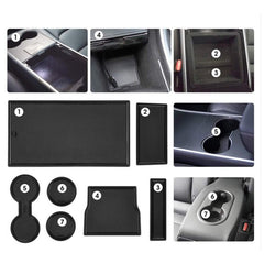 Tapis de kit de doublure de console centrale et de porte-gobelet model 3 pour Tesla (2017-2020)