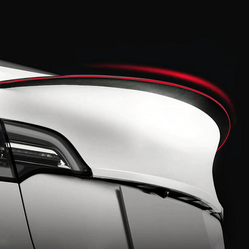 Model Y Real Carbon Fiber Spoiler Wing Red Color for Tesla - Evooor